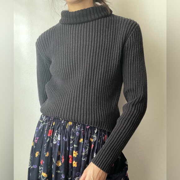 Vintage CMTE ribbed black turtle neck - Picture 1 of 5